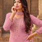 Myra Pink heavy Georgette Embroidered Sharara Suit | Swadesiicart