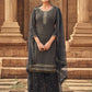 Myra Dusty Grey Heavy Georgette Embroidered Sharara Suit | Swadesiicart