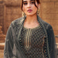 Myra Dusty Grey Heavy Georgette Embroidered Sharara Suit | Swadesiicart