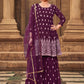 Myra Purple heavy Georgette Koti Style Embroidered Sharara Suit | Swadesiicart