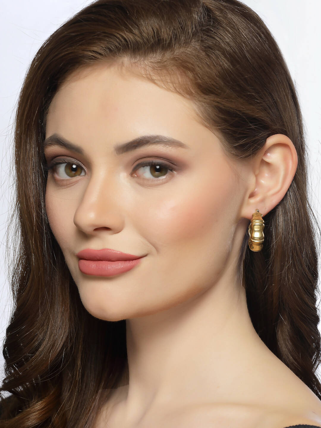 NVR Women Gold Circular Hoop Earrings | Swadesiicart