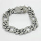 NVR Men Silver-Plated Stainless Steel American Diamond Studded Link Bracelet - Swadesiicart