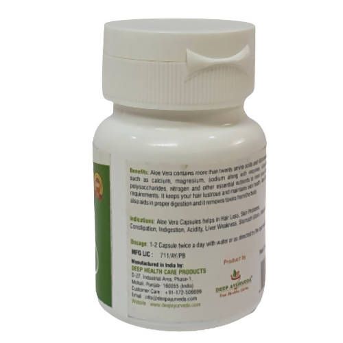 Deep Ayurveda Aloevera 500mg Veg Capsules - Swadesiicart