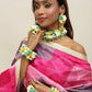 Flower Jewellery Gold-Polished Turquoise Blue Floral Jewellery Set - Ruby Raang - Ruby Raang Studio