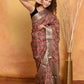 Very Much Indian Modal Silk Ajrakh Handblock Printed Natural Dyes With Designer Border Saree - Red | Swadesiicart