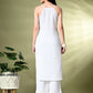 Myshka Women's Self Design Shoulder Straps Kurta & Palazzos Sets in White Color - Swadesiicart