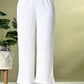 Myshka Women's Self Design Shoulder Straps Kurta & Palazzos Sets in White Color - Swadesiicart
