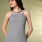 Myshka Women's Self Design Shoulder Straps Kurta & Palazzos Sets in Grey Color - Swadesiicart