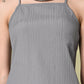 Myshka Women's Self Design Shoulder Straps Kurta & Palazzos Sets in Grey Color - Swadesiicart