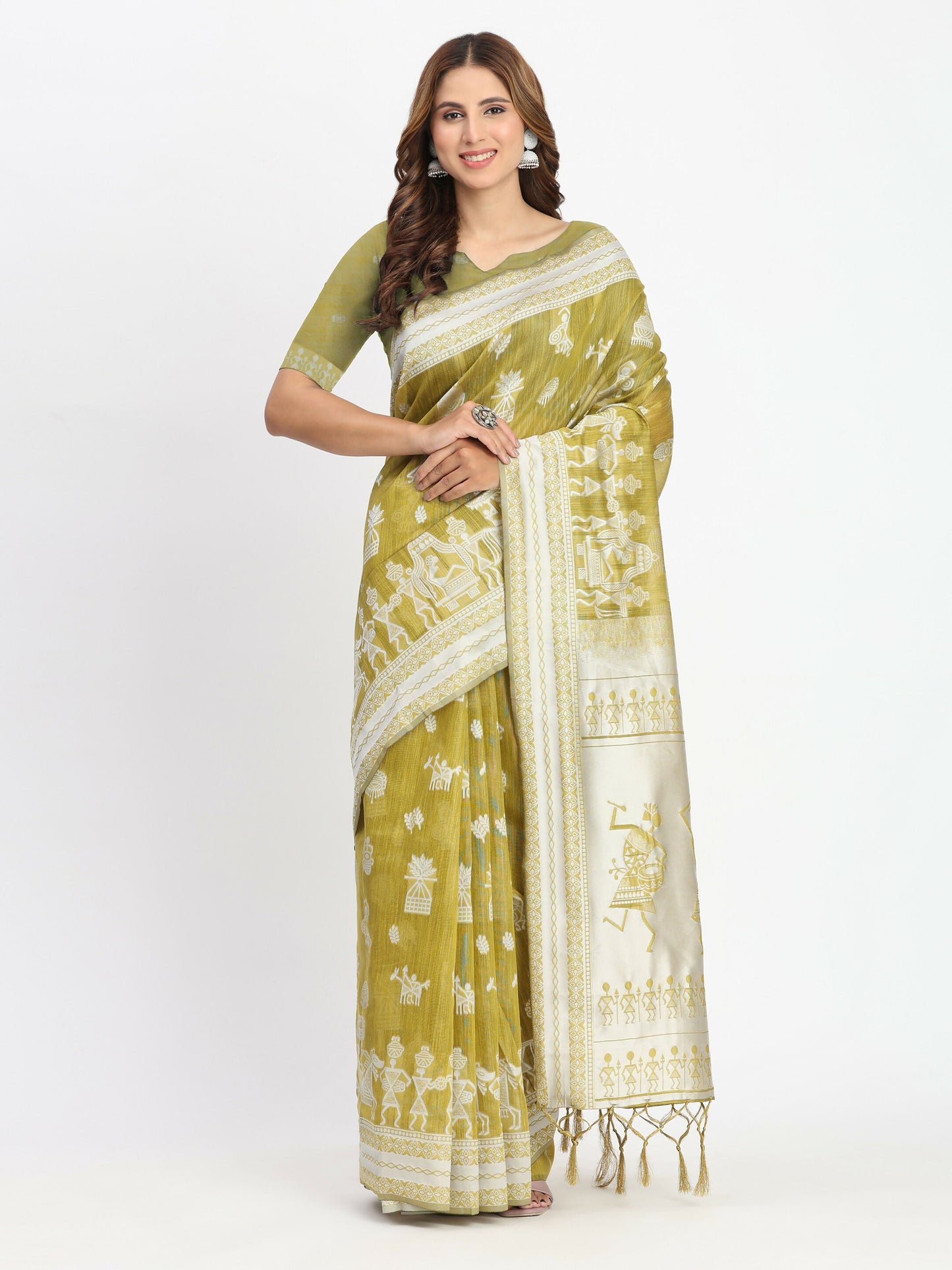 Shree Shyam Fashion Linen Cotton Purple Saree
