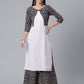 Ahalyaa Light Pink Crepe Solid Kurta And Palazzo Set With Jacket | Swadesiicart