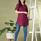 Myshka Women's Solid A-Line Collared Neck Casual Tunic In Wine Color - Swadesiicart