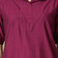 Myshka Women's Solid A-Line Collared Neck Casual Tunic In Wine Color - Swadesiicart