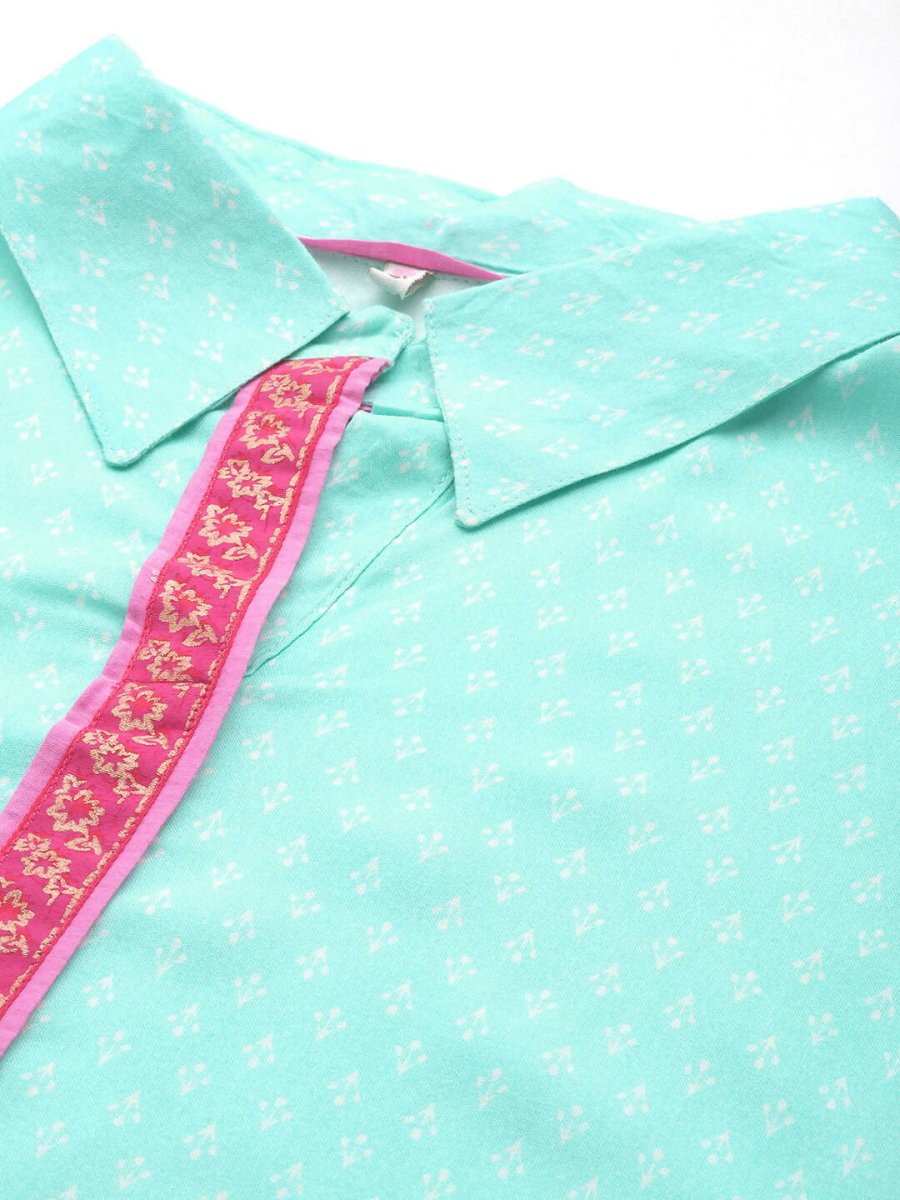 Ahalyaa Women's Traditional wear Tunic - Blue | Swadesiicart