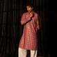 Pink viscose Chikankari Embroidery Work Men's Traditional Kurta Set - Mahotsav | Swadesiicart