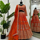 Jyoti Fashion Women's Orange Faux Georgette Sequins with Thread Embroidered Designer Lehenga Choli Set | Swadesiicart