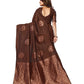 Vamika Brown Banarasi Jacquard Weaving Saree | Swadesiicart