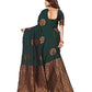 Vamika Green Banarasi Jacquard Weaving Saree | Swadesiicart