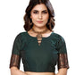 Vamika Green Banarasi Jacquard Weaving Saree | Swadesiicart
