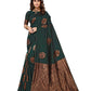 Vamika Green Banarasi Jacquard Weaving Saree | Swadesiicart