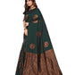 Vamika Green Banarasi Jacquard Weaving Saree | Swadesiicart