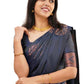 Vamika Navy Banarasi Jacquard Weaving Saree | Swadesiicart