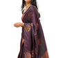 Vamika Purple Banarasi Jacquard Weaving Saree | Swadesiicart