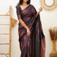 Vamika Purple Banarasi Jacquard Weaving Saree | Swadesiicart
