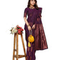 Vamika Purple Banarasi Jacquard Weaving Saree | Swadesiicart