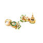 Dual Kundan Stone with Earrings (Gold) - Ruby Raang - Swadesiicart