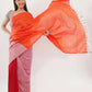 Exclusive Collection Beautiful Khadi Cotton Orange Light Pink Red Handloom Saree - Swadesiicart