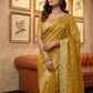 Anaita Mustard Woven Tissue Silk Saree With Blouse