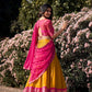 Lorenvalley Mustard Kanchipuram Zari Weaving Work Lehenga Choli with Dupatta | Swadesiicart
