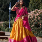 Lorenvalley Mustard Kanchipuram Zari Weaving Work Lehenga Choli with Dupatta | Swadesiicart