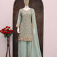 Anaita Sky-blue Embroderied Faux Georgette Stitched Plazzo Suit
