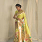 Vishnu Weaves Women's Pista Paithani Silk Zari Woven Saree with Unstitched Blouse - Swadesiicart
