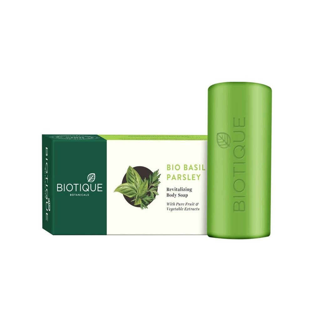 Biotique Advanced Ayurveda Bio Basil & Parsley Revitalizing Body Soap - Swadesiicart