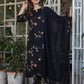 The52 French Crepe Fabric work Straight cut Kurta, Pant and Dupatta Set - Swadesiicart