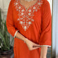 The52 Women's Beautiful Viscose Chinon Embroidered Straight Kurta with Pant And Dupatta Set - Swadesiicart
