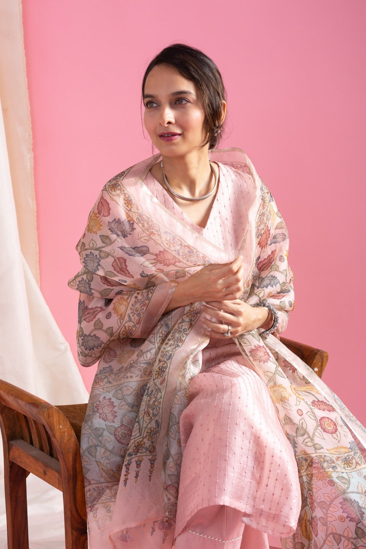 The52 Beautiful Viscose Chanderi Fabric Straight Kurta, Pant and Dupatta Set - Swadesiicart