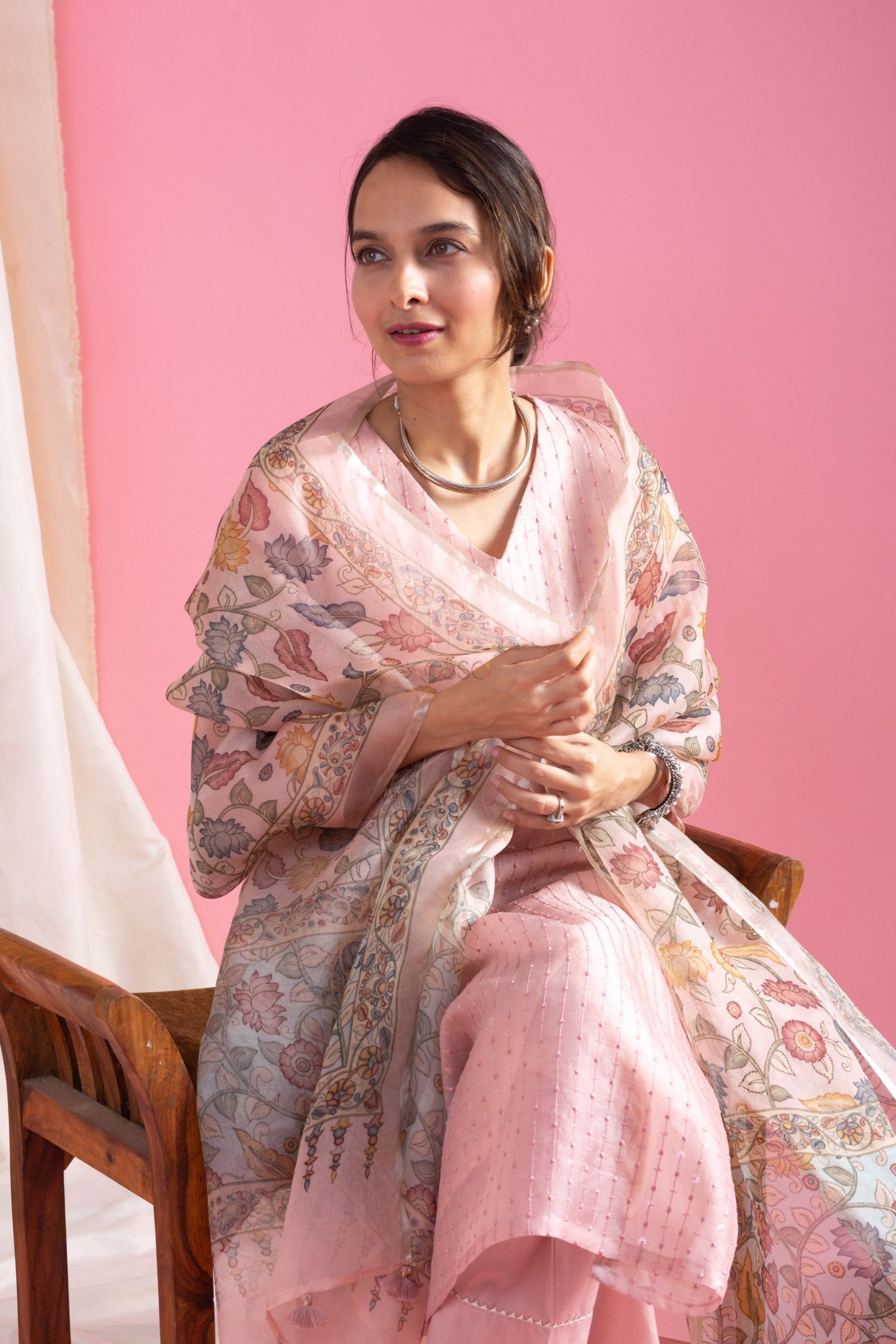The52 Beautiful Viscose Chanderi Fabric Straight Kurta, Pant and Dupatta Set - Swadesiicart