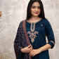 The52 Women's Gorgeous Chanderi Silk Embroidery Straight Kurta with Pant and Dupatta Set - Swadesiicart