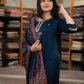 The52 Women's Gorgeous Chanderi Silk Embroidery Straight Kurta with Pant and Dupatta Set - Swadesiicart