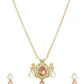 Glass Kundan Gold plated Long Earrings - Ruby Raang | Swadesiicart