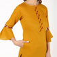 Aniyah Cotton Criss Cross Bell Sleeves Straight Mustard Color Kurta (AN-146K) - Swadesiicart