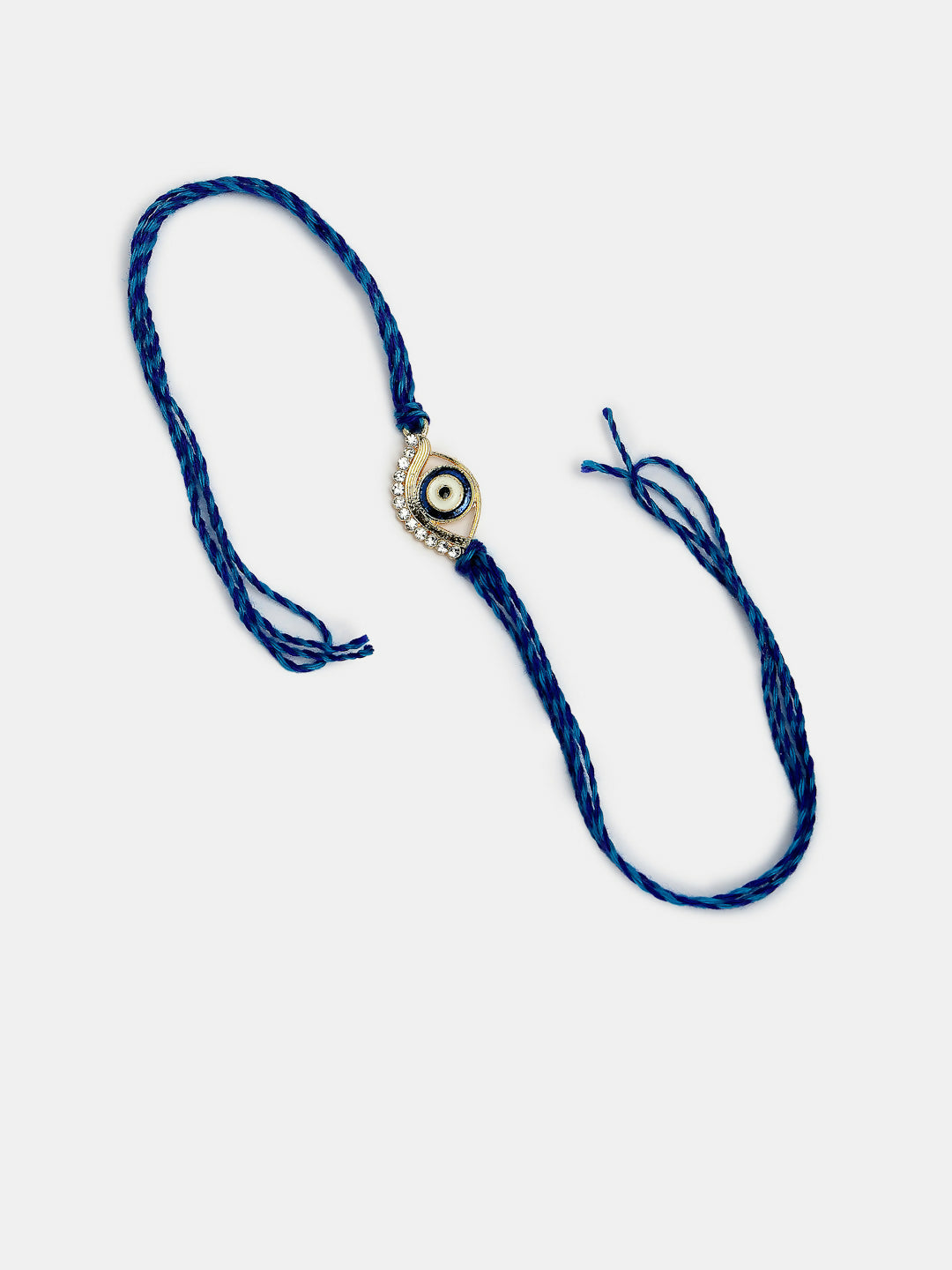NVR Women & Men Set of 2 Blue Evil Eye Bhaiya Bhabhi Rakhi Set With Roli Chawal | Swadesiicart
