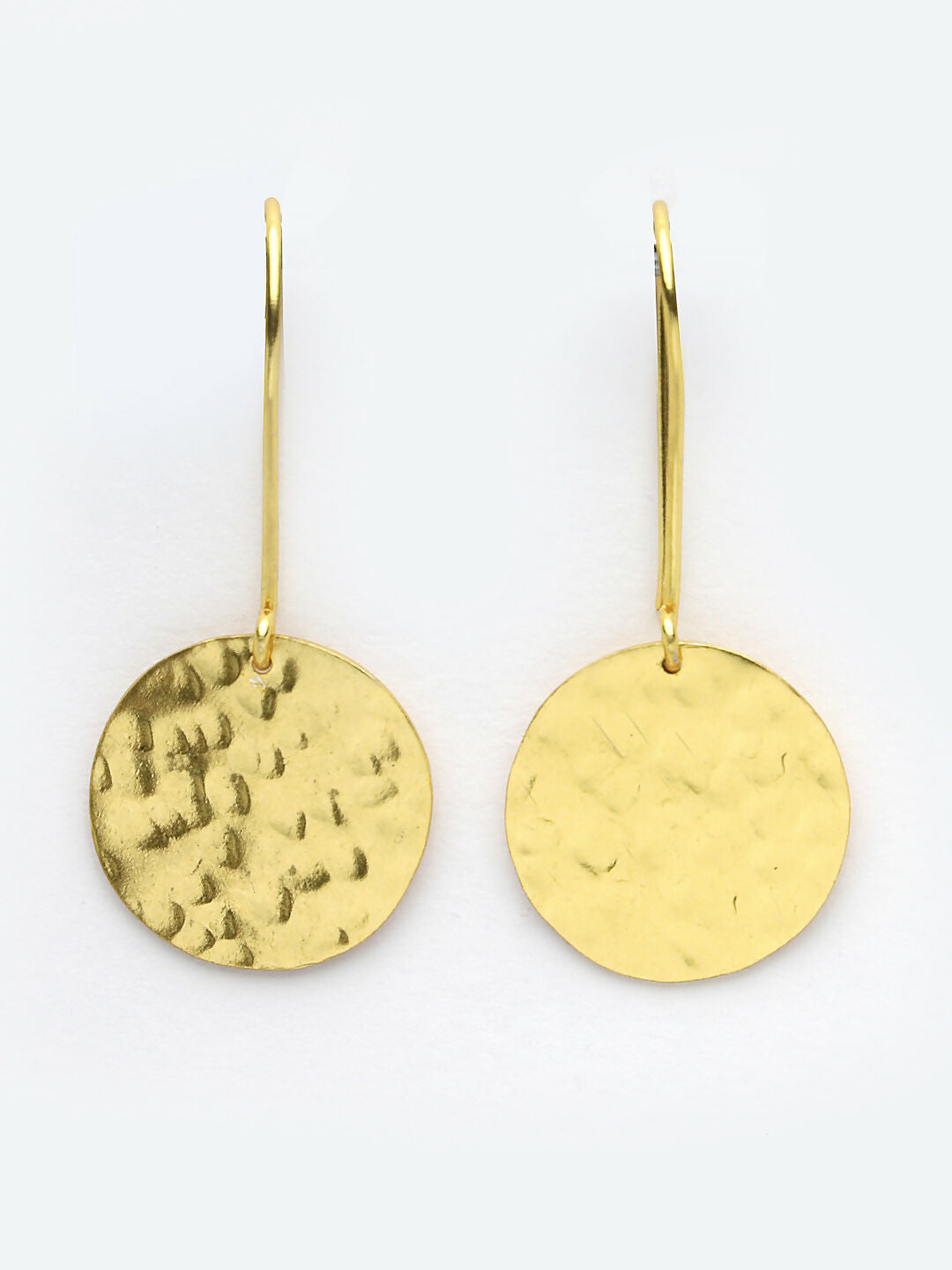 NVR Women Gold-Polished Fish Hook Circle Drop Earrings - Swadesiicart