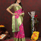 Lorenvalley Fashion Pink Cotton Woven Design Zari Meenakari Weaving Saree - Swadesiicart