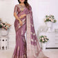 Aastha Fashion Purple Soft Organza Silk Weaving Saree