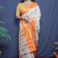 Jyoti Fashion Women's Orange Linen Silk Digital Print with Jacquard Woven Border Saree with Blouse | Swadesiicart